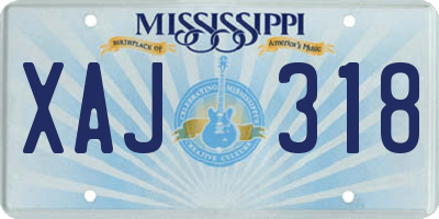 MS license plate XAJ318