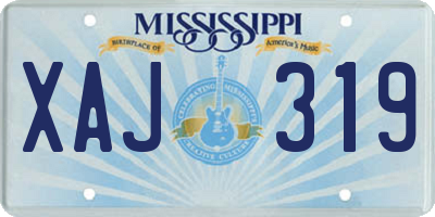 MS license plate XAJ319