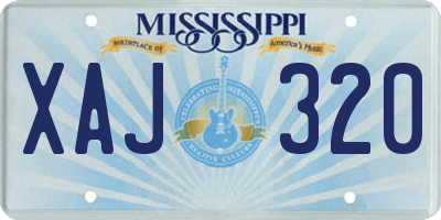 MS license plate XAJ320