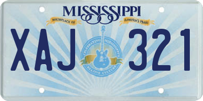 MS license plate XAJ321