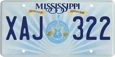 MS license plate XAJ322