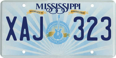 MS license plate XAJ323