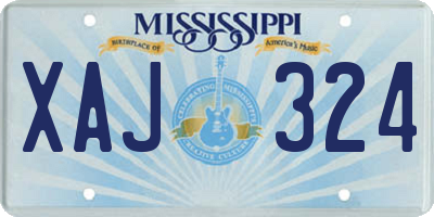 MS license plate XAJ324