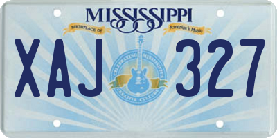 MS license plate XAJ327