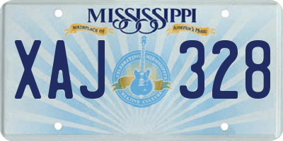 MS license plate XAJ328