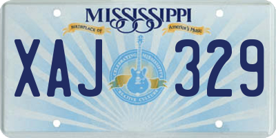 MS license plate XAJ329