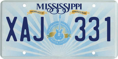 MS license plate XAJ331