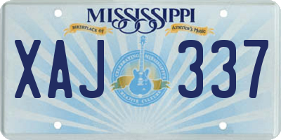 MS license plate XAJ337