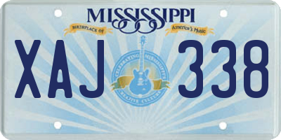 MS license plate XAJ338