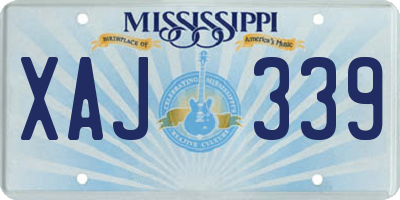 MS license plate XAJ339