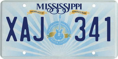 MS license plate XAJ341
