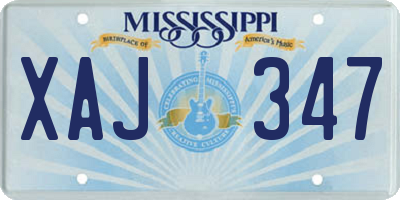 MS license plate XAJ347