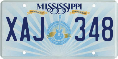 MS license plate XAJ348