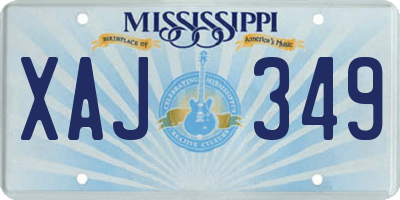 MS license plate XAJ349