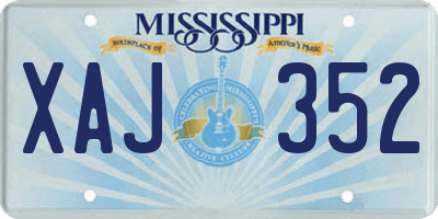 MS license plate XAJ352