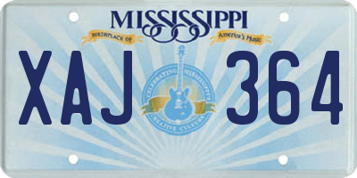 MS license plate XAJ364