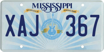 MS license plate XAJ367