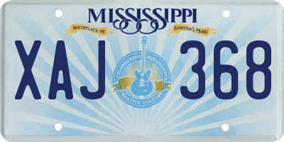 MS license plate XAJ368