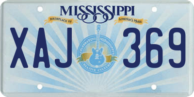 MS license plate XAJ369