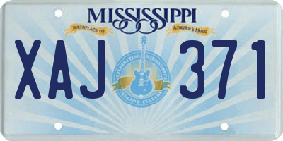 MS license plate XAJ371