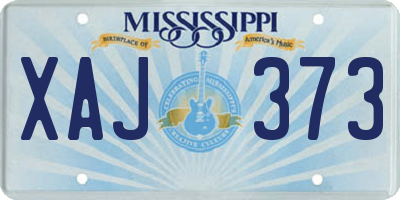 MS license plate XAJ373