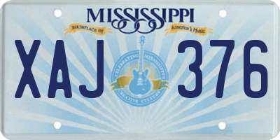 MS license plate XAJ376