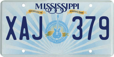 MS license plate XAJ379