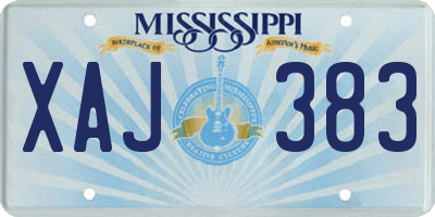 MS license plate XAJ383