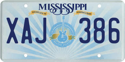 MS license plate XAJ386