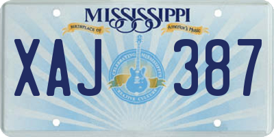MS license plate XAJ387