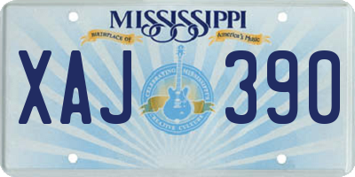 MS license plate XAJ390