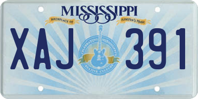 MS license plate XAJ391
