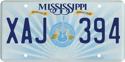 MS license plate XAJ394