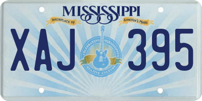MS license plate XAJ395