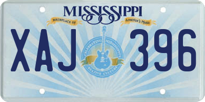 MS license plate XAJ396