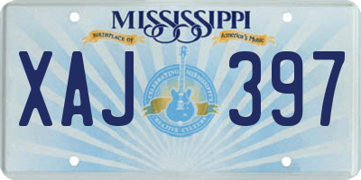 MS license plate XAJ397
