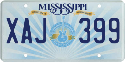 MS license plate XAJ399