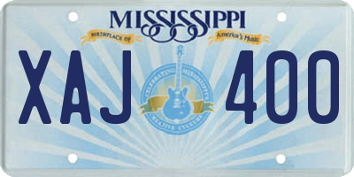 MS license plate XAJ400