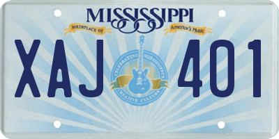 MS license plate XAJ401