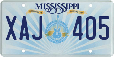 MS license plate XAJ405