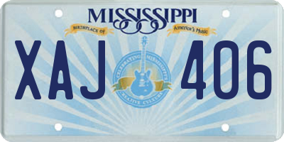 MS license plate XAJ406