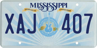 MS license plate XAJ407