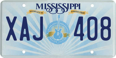 MS license plate XAJ408