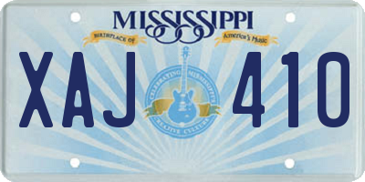 MS license plate XAJ410