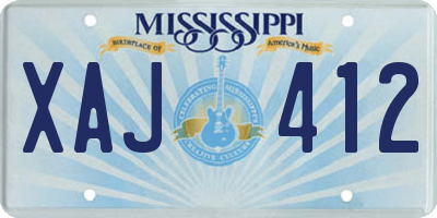 MS license plate XAJ412