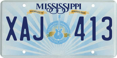 MS license plate XAJ413