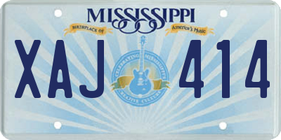 MS license plate XAJ414