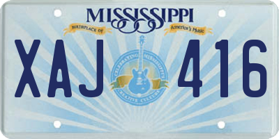 MS license plate XAJ416