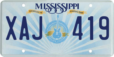 MS license plate XAJ419