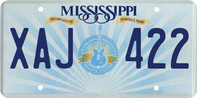 MS license plate XAJ422